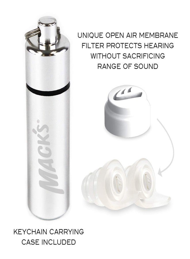 Mack's High Fidelity Ear Plugs for Concerts, Musicians, Motorcycles, Noise Sensitivity - 1 Pair (2 Comfort Tip Sizes) - Clear Hear Plugs with Case - Image 2